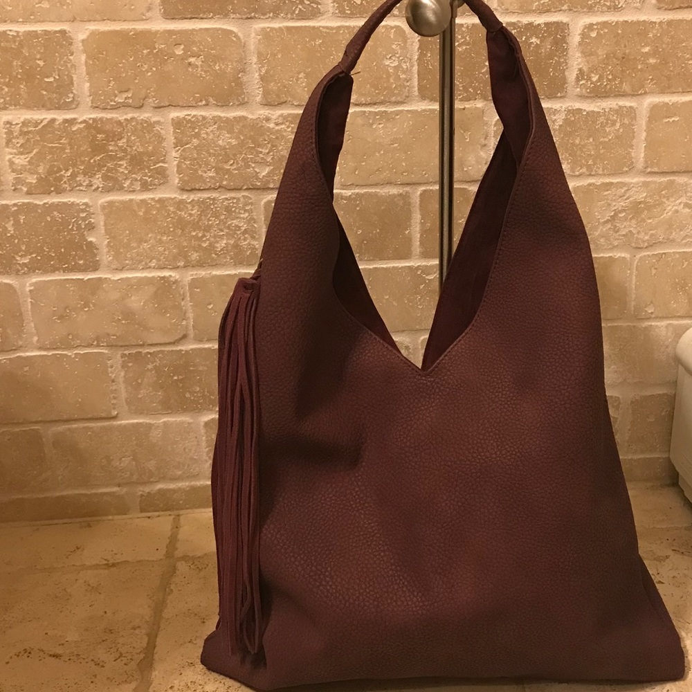 Inzi burgundy hobo bag